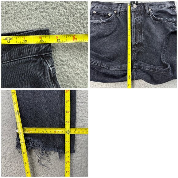 AGOLDE Jeans Womens 26 Pants Black Jamie Distressed Frayed Hem High Rise Denim 1 - Picture 12 of 12